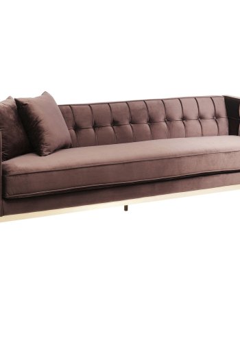 KARE DESIGN Loft Brown 3-personers sofa - brunt stof/messing stl, m. armln