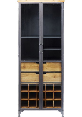 KARE DESIGN Refugio vinskab - stl/natur tr, m. 2 glaslger