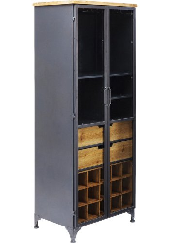 KARE DESIGN Refugio vinskab - stl/natur tr, m. 2 glaslger