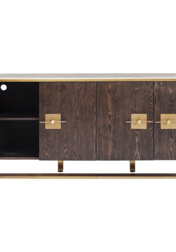 KARE DESIGN Osaka sknk - brunt asketrsfinér/messing stl, m. 4 lger