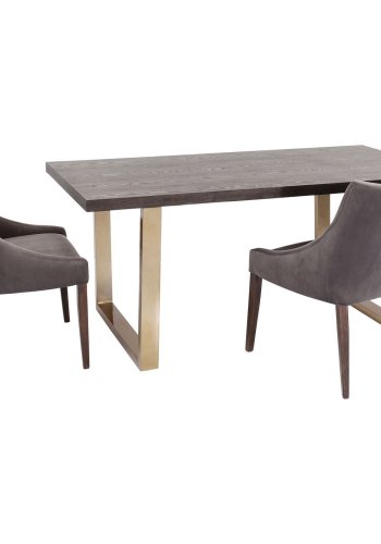 KARE DESIGN Osaka Duo spisebord - brunt asketrsfinér/messing stl (180x90)