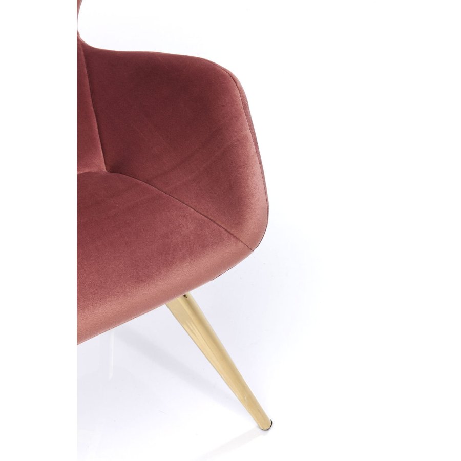 KARE DESIGN  Viva Mauve spisebordsstol - rosa stof/messingbelagt stl