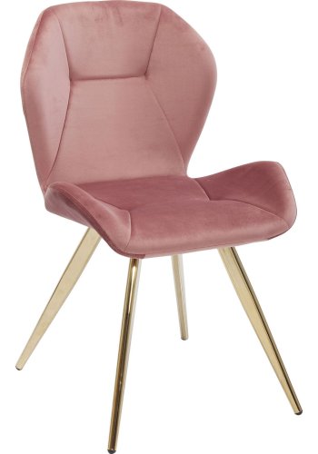 KARE DESIGN  Viva Mauve spisebordsstol - rosa stof/messingbelagt stl