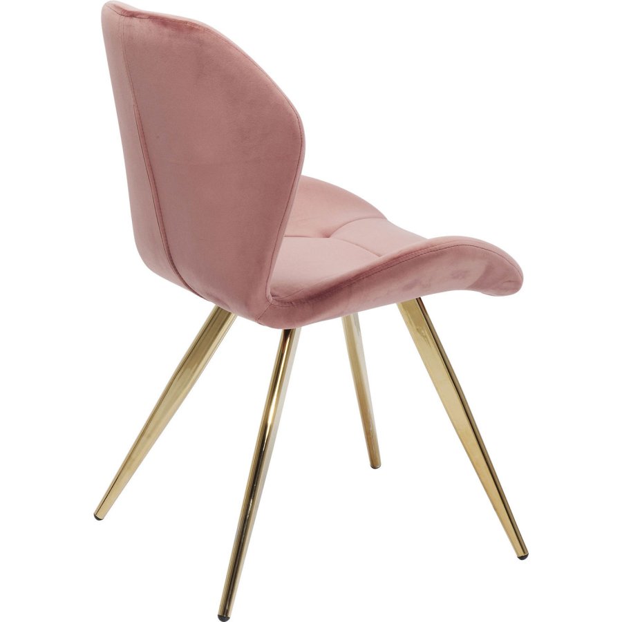 KARE DESIGN  Viva Mauve spisebordsstol - rosa stof/messingbelagt stl