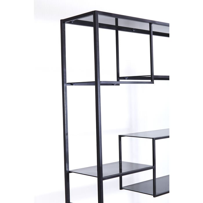 KARE DESIGN Loft reol, rektangulr - antracit glas og sort stl (H:195)