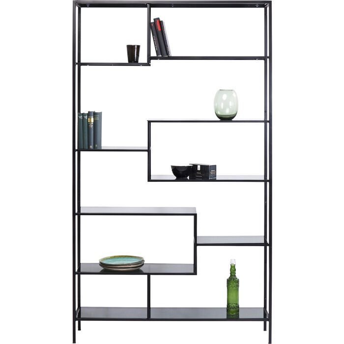 KARE DESIGN Loft reol, rektangulr - antracit glas og sort stl (H:195)