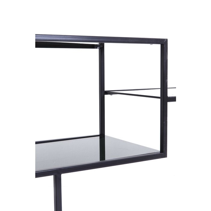 KARE DESIGN Loft reol, rektangulr - antracit glas og sort stl (H:100)