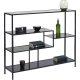 KARE DESIGN Loft reol, rektangulr - antracit glas og sort stl (H:100)