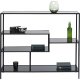 KARE DESIGN Loft reol, rektangulr - antracit glas og sort stl (H:100)