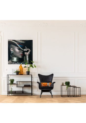 KARE DESIGN Loft reol, rektangulr - antracit glas og sort stl (H:100)