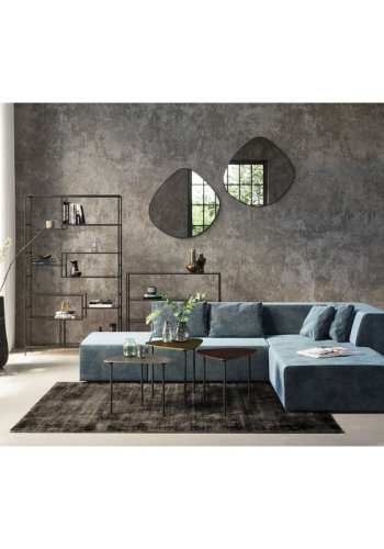 KARE DESIGN Loft reol, rektangulr - antracit glas og sort stl (H:100)