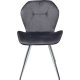KARE DESIGN Viva Grey Chrome spisebordsstol - antracitgr velour og stl