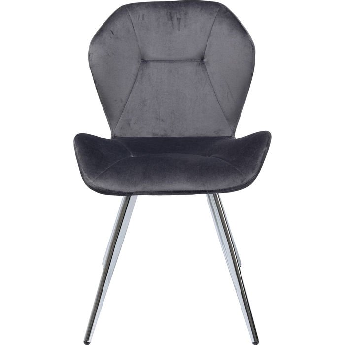 KARE DESIGN Viva Grey Chrome spisebordsstol - antracitgr velour og stl