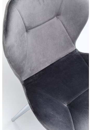 KARE DESIGN Viva Grey Chrome spisebordsstol - antracitgr velour og stl