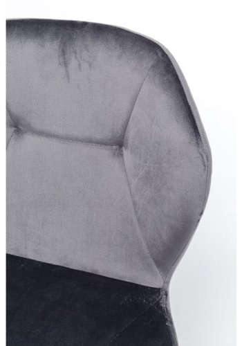 KARE DESIGN Viva Grey Chrome spisebordsstol - antracitgr velour og stl