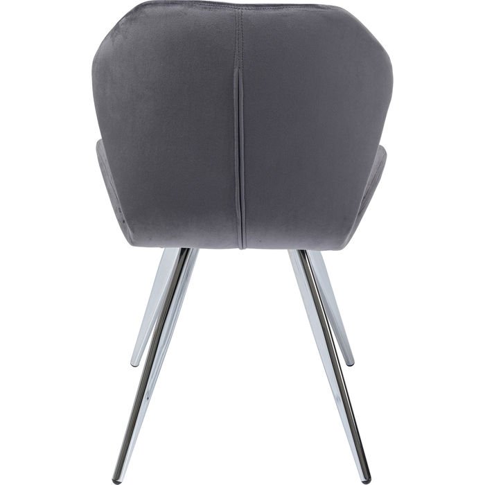 KARE DESIGN Viva Grey Chrome spisebordsstol - antracitgr velour og stl