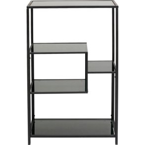 KARE DESIGN Loft reol, rektangulr - antracit glas og sort stl (H:100)
