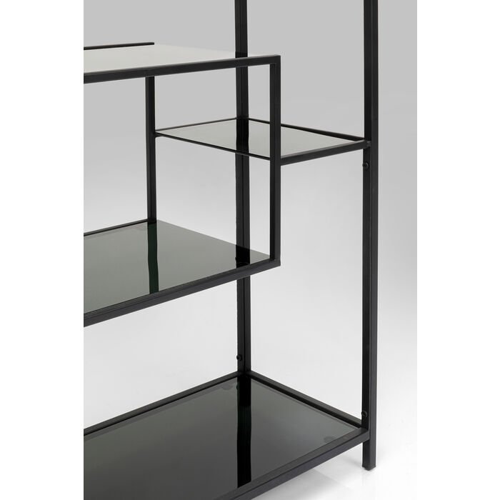 KARE DESIGN Loft reol, rektangulr - antracit glas og sort stl (H:100)