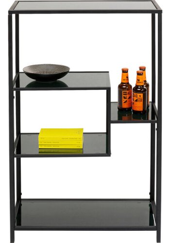 KARE DESIGN Loft reol, rektangulr - antracit glas og sort stl (H:100)