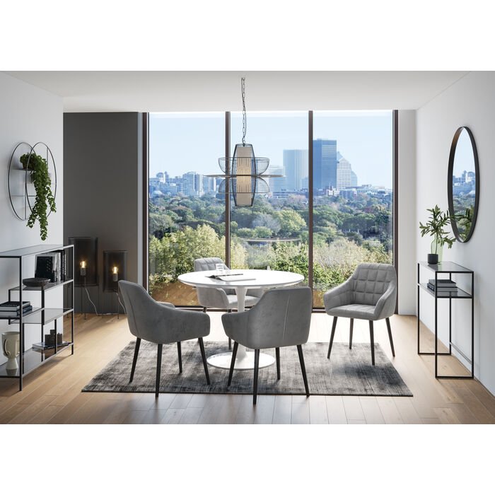 KARE DESIGN Loft reol, rektangulr - antracit glas og sort stl (H:100)