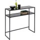 KARE DESIGN Loft konsolbord, m. 1 hylde - glas og sort stl (85x30)