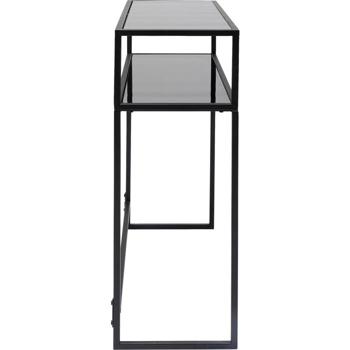 KARE DESIGN Loft konsolbord, m. 1 hylde - glas og sort stl (85x30)