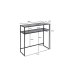 KARE DESIGN Loft konsolbord, m. 1 hylde - glas og sort stl (85x30)