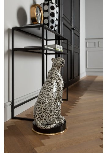 KARE DESIGN Loft konsolbord, m. 1 hylde - glas og sort stl (85x30)