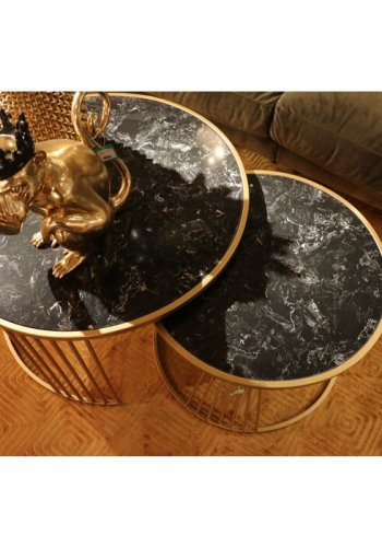 KARE DESIGN Roma sofabord - marmor og stl (st af 2)