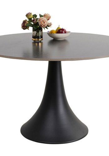 KARE DESIGN Grande Possibilita spisebord, rund - keramik dolomit og sort aluminium (120)