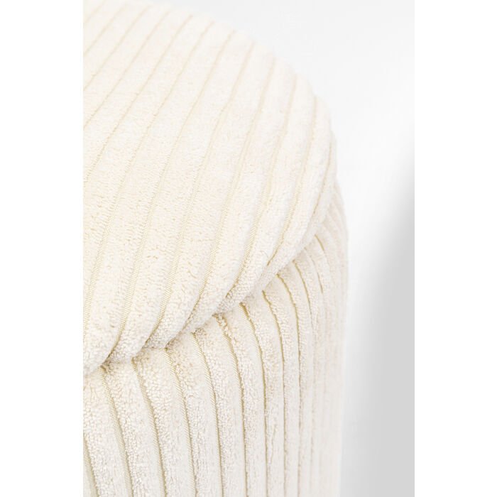 KARE DESIGN Plush skammel, m. opbevaringsplads, rund - creme fljl og guld stl (st af 2)