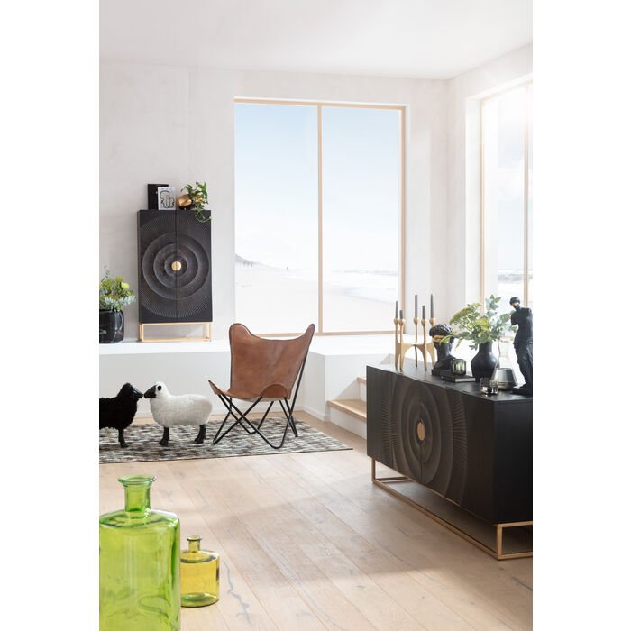 KARE DESIGN Madeira sknk, m. 2 lger og 1 hylde - MDF og gyldent stl (177x45)