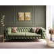 KARE DESIGN Bellissima 3 pers. sofa, Chesterfield, m. 2 puder - grn fljl og messing stl