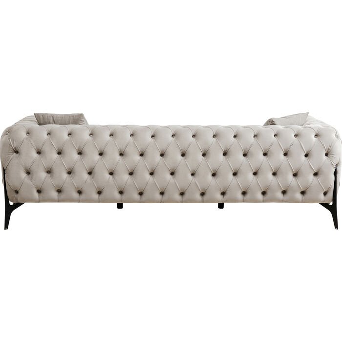 KARE DESIGN Bellissima 3 pers. sofa, Chesterfield, m. 2 puder - beige fljl og stl