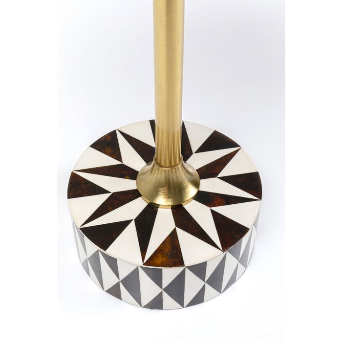 KARE DESIGN Domero Star sidebord, rund - brun/hvid polyresin og messing stl (40)