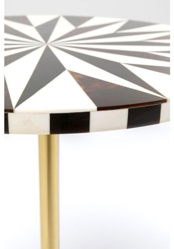 KARE DESIGN Domero Star sidebord, rund - brun/hvid polyresin og messing stl (40)