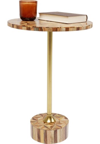 KARE DESIGN Domero Geo sidebord, rund - brun polyresin og messing stl (40)