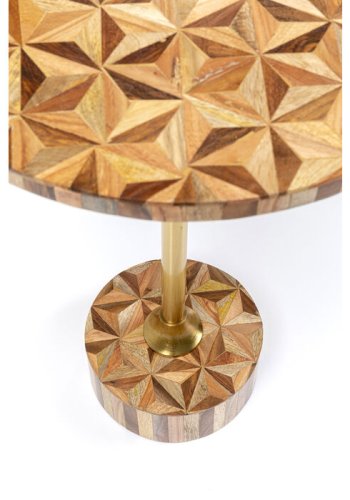 KARE DESIGN Domero Geo sidebord, rund - brun polyresin og messing stl (40)