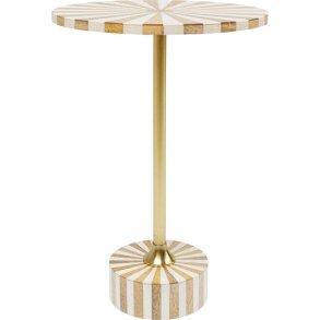 KARE DESIGN Domero Cirque sidebord, rund - guld/hvid polyresin og messing stl (40)