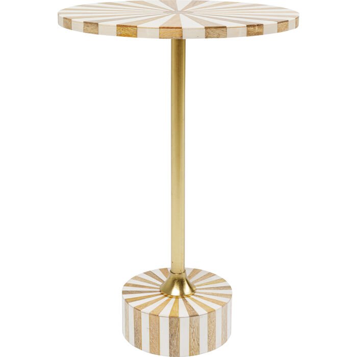 KARE DESIGN Domero Cirque sidebord, rund - guld/hvid polyresin og messing stl (40)