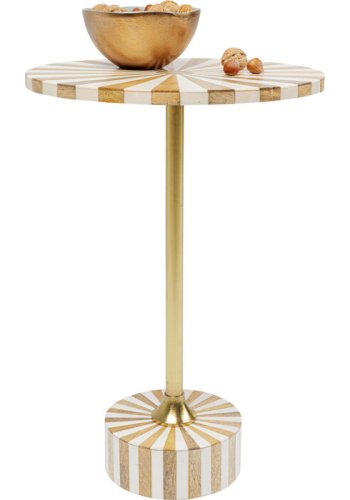 KARE DESIGN Domero Cirque sidebord, rund - guld/hvid polyresin og messing stl (40)