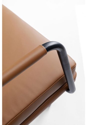 KARE DESIGN Charles kontorstol, m. armln, vippefunktion - brun polyurethanbelagt stof og sort stl