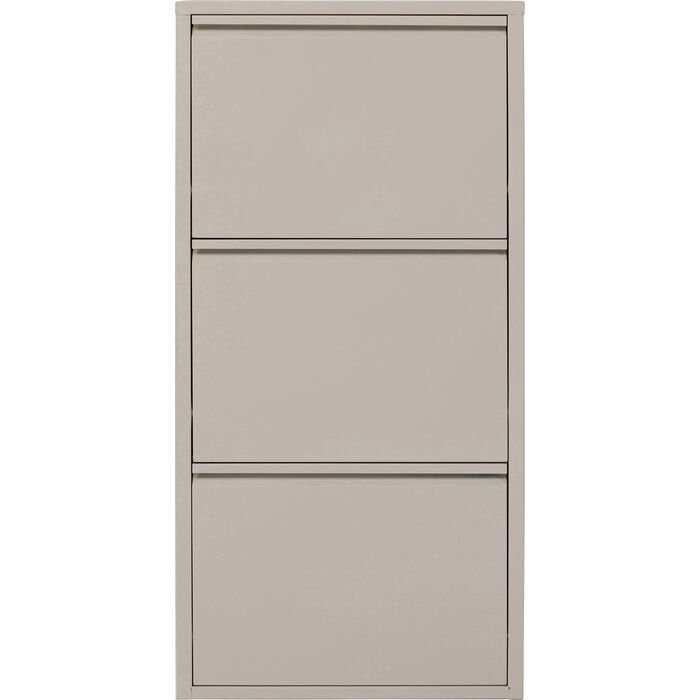 KARE DESIGN Caruso 3 skoskab, m. 3 lger - creme stl (H:104)
