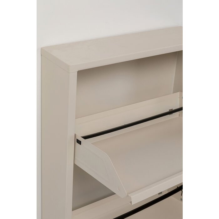 KARE DESIGN Caruso 3 skoskab, m. 3 lger - creme stl (H:104)