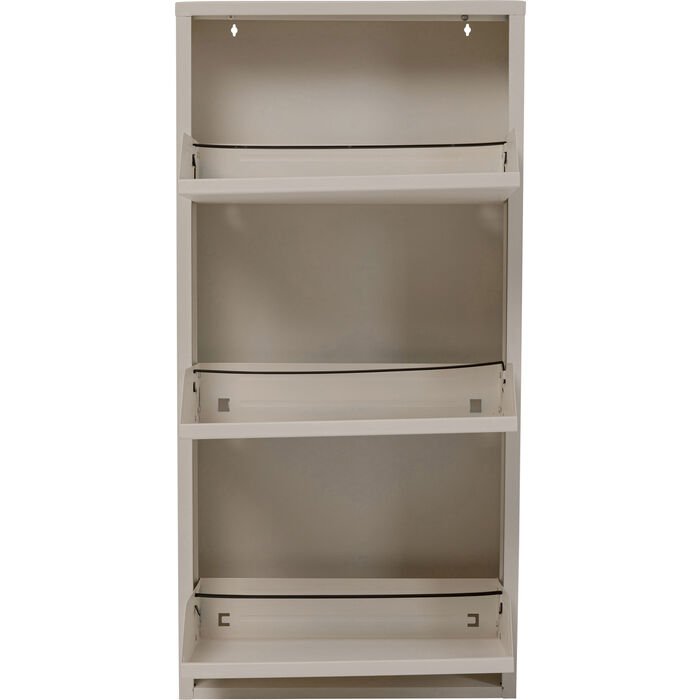 KARE DESIGN Caruso 3 skoskab, m. 3 lger - creme stl (H:104)