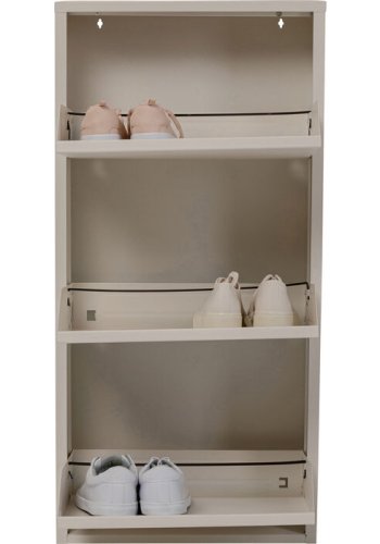 KARE DESIGN Caruso 3 skoskab, m. 3 lger - creme stl (H:104)