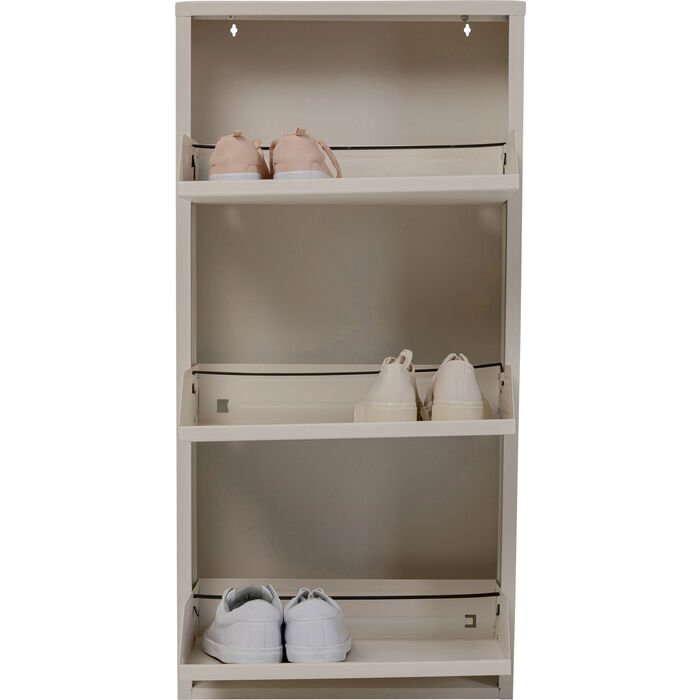 KARE DESIGN Caruso 3 skoskab, m. 3 lger - creme stl (H:104)