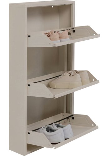 KARE DESIGN Caruso 3 skoskab, m. 3 lger - creme stl (H:104)