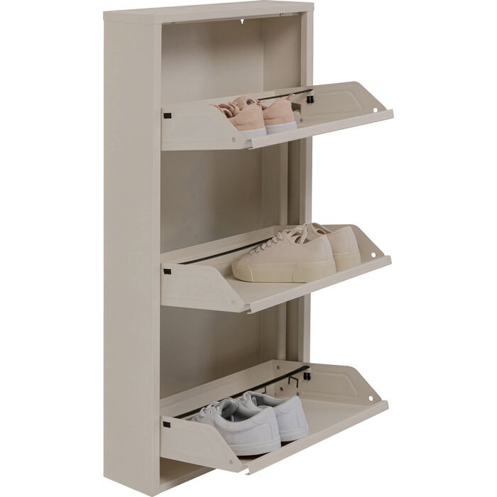 KARE DESIGN Caruso 3 skoskab, m. 3 lger - creme stl (H:104)
