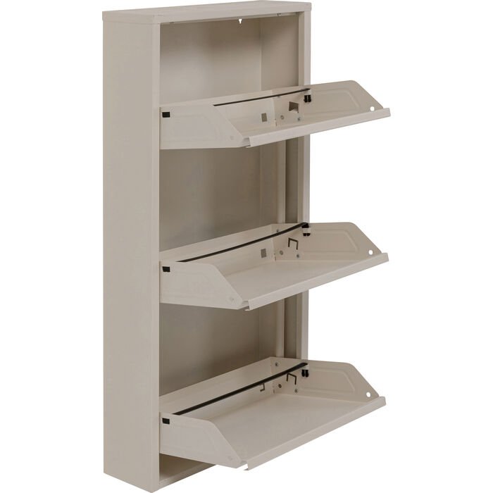 KARE DESIGN Caruso 3 skoskab, m. 3 lger - creme stl (H:104)